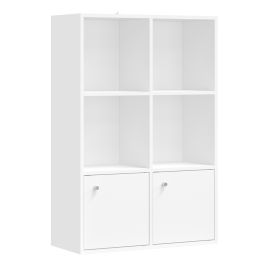 LEGYDE 3 Tier Bookcase with 2 Cabinets - Cloud White