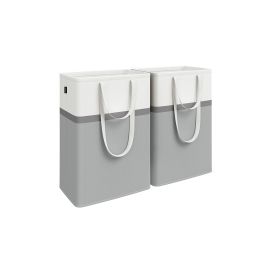 Laundry Hampers - ARCDA Collapsible 75L Set of 2 - Dove Grey