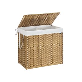 Laundry Basket - ARCDA 160L Synthetic Rattan Storage - Natural