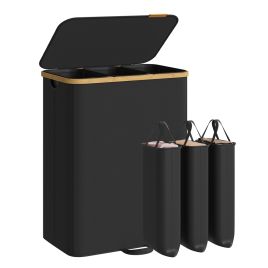 LOFYGU 3 Compartment Laundry Basket 170L - Slate Grey
