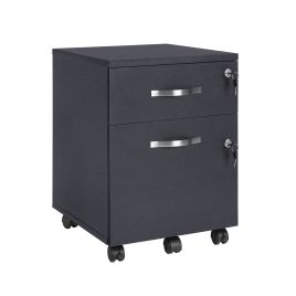 Filing Cabinet - MONTTO Lockable Pedestal 2 Drawer - Black