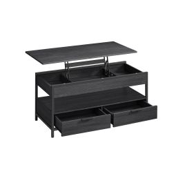 Lift Top Coffee Table Charcoal Grey and Ink Black