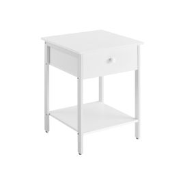 Bedside Table - ISLIN Nightstand Matte White 40cm