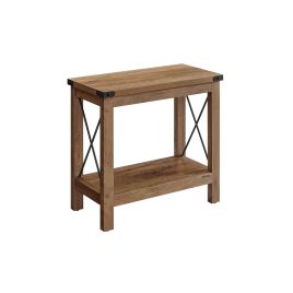 Side Table - SERDA 2 Tier Small Space Table - Honey Brown
