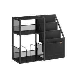 Side Table - SERDA Record Player Stand Vinyl Storage 3 Tier - Ebony Black