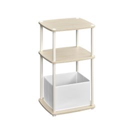 Side Table - SERDA Modern 3 Storage Shelves - Beige
