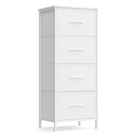 MALOFI Fabric Storage Drawer Unit - Cloud White and Snow White