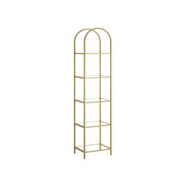 5-Tier Shelf, Tempered Glass Shelving Unit, Arched Design