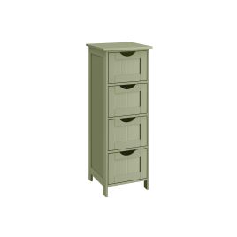 Bathroom Cabinet - MONDA Floor Storage 4 Drawer Laurel - Green