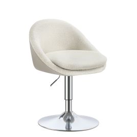 MELASI Adjustable Dressing Chair with Backrest - Cream White and Silver Grey