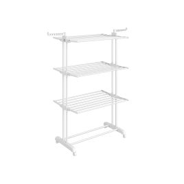 Clothes Airer - LUSTA Stainless Steel 4 Tier Expandable Wing Airer - White