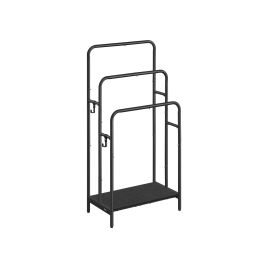 Towel Holder - NOVVAS 3-Bar with 2 Hook - Black