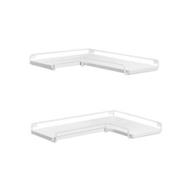 Set of 2 L-Shaped Floating Shelves Cloud White
