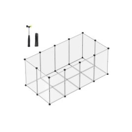 Pet Playpen - MARTTO Small Animals Pet Playpen Fence - White