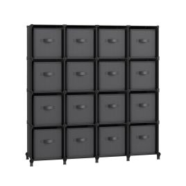 Storage Organizer - ARCRIA 16 Cube Organiser Boxes - Black