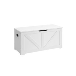 Storage Bench - NOVDA Storage Bench Blanket Box with 2 Safety Hinges - White