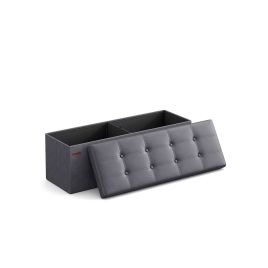 110 cm Ottoman Storage Box Dark Grey