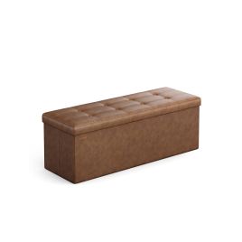 110 cm Ottoman Storage Box Coffee Brown