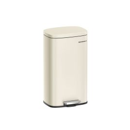 30L Steel Pedal Bathroom Bin - Sand Beige