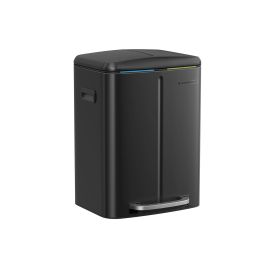 2 x 20L Metal Step Rubbish Bin Black