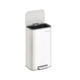 Kitchen Bin - MODRA 30L Soft-Close Pedal Bin - Metallic Silver