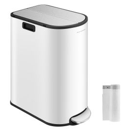 Kitchen Bin - MODRA Double 30L 20L Bin Metallic Silver