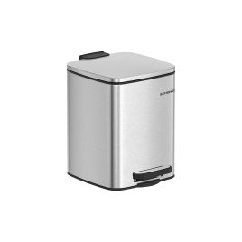 Toilet Bin - MODRA 6L Pedal Bin for Small Space - Metallic Silver
