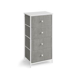 SALINAS Grey Chest of Drawers - Tallboy, Small-sized, 4 Drawers