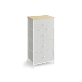 DALE White Chest of Drawers - Tallboy, Medium-sized, 4 Drawers