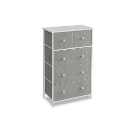 AMADORA Grey Chest of Drawers - Medium-sized, 5 Drawers