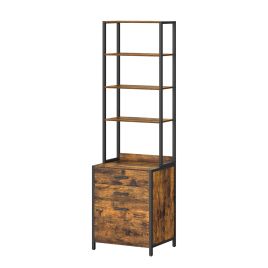 WINDLOWE 3 Drawer Filling Cabinet with Adjustable Shelves - Brown