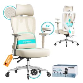ORKYCY Ergonomic Office Chair 150 kg Capacity - Camel Brown and Cloud White