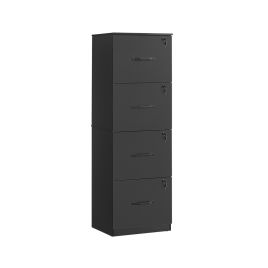 PATICI 4 Drawer Lockable Filing Cabinet - Ink Black