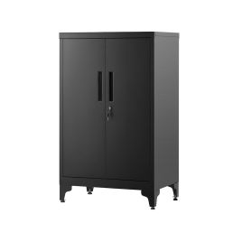 File Cabinet - NOVNZA Multipurpose Steel Cabinet with Door - Black