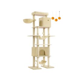 Cat Tree - FINRIA XXL Tower 201 cm Scratching Post - Beige