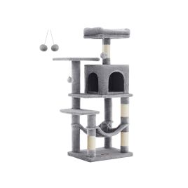 Cat Tree with Hammock Light Grey