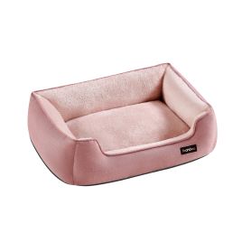 Dog Sofa Bed - GRAVAS Raised Edges Medium Pet Bed - Jelly Pink