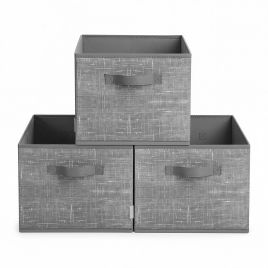 SEBUGA Set of 3 Foldable Storage Bins - Grey