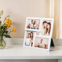 Picture Frame - ZARNIA Collage 4-Opening 4x6 Photo Frame - White