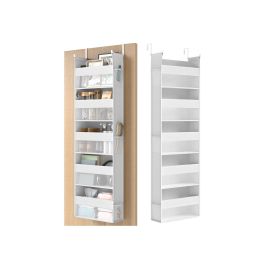 Door Organiser - ORAVAS Over-the-Door 5 Pocket Mesh Organiser - White
