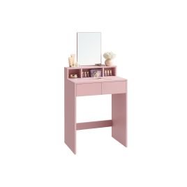 Dressing Table - SERVA Vanity with Large Mirror and 2 Drawer - Jelly Pink