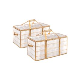 Ornament Organisers - MONON Christmas Storage Boxes Set of 2 - White