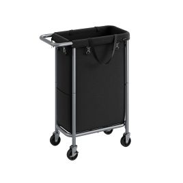 Laundry Basket - FINNOS 90L Wheeled Basket - Black