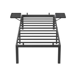 Bed Frame - MODRAH Single Bed for Mattress 90 x 190 cm - Black