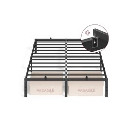 Bed Frame - FIOZA Double Metal Bed Frame 135 x 190 cm - Black