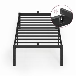 STFIFY Single Metal Bed Frame with Under Bed Storage - Ink Black