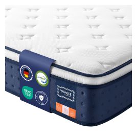 SAXUCU Hybrid Mattress with Pocket Springs 135 x 190 cm - Blue