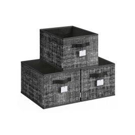 Storage Boxes - MONRO Collapsible Storage Boxes Set of 3 - Black