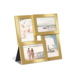 Picture Frame - VERRAH 4-Window Collage Photo Frame - Pale Gold