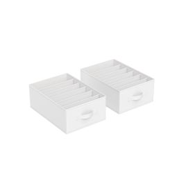 42 x 30 x 17 cm Set of 2 Drawer Organisers Classic White